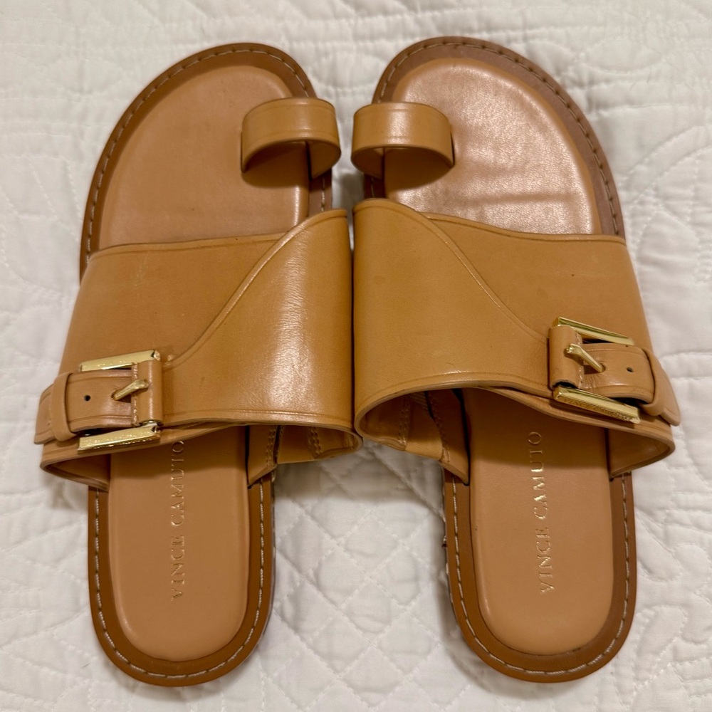 Vince Camuto Camel Slide Sandals